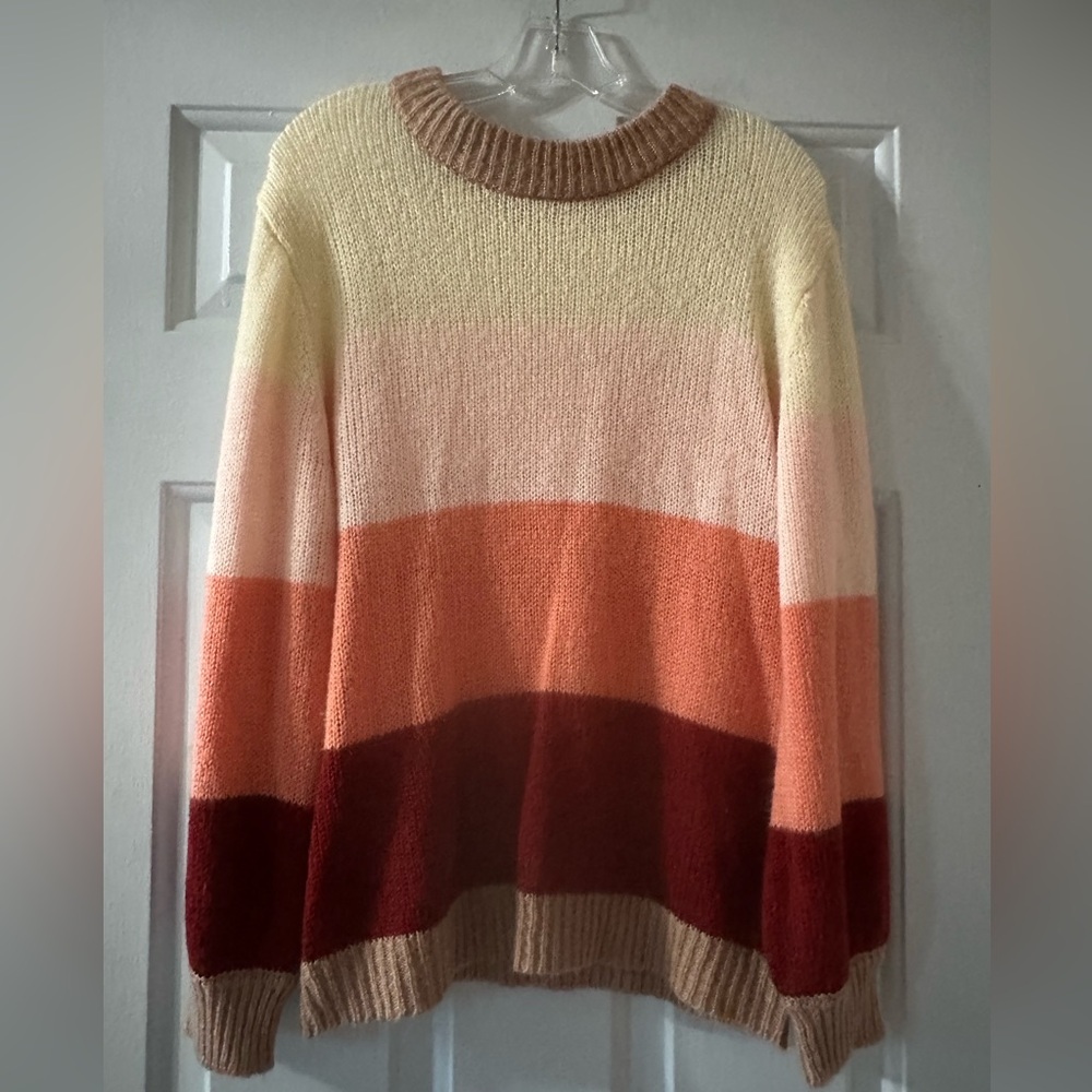 Pink‎ Lily colorblock knit sweater. Size medium (oversized)